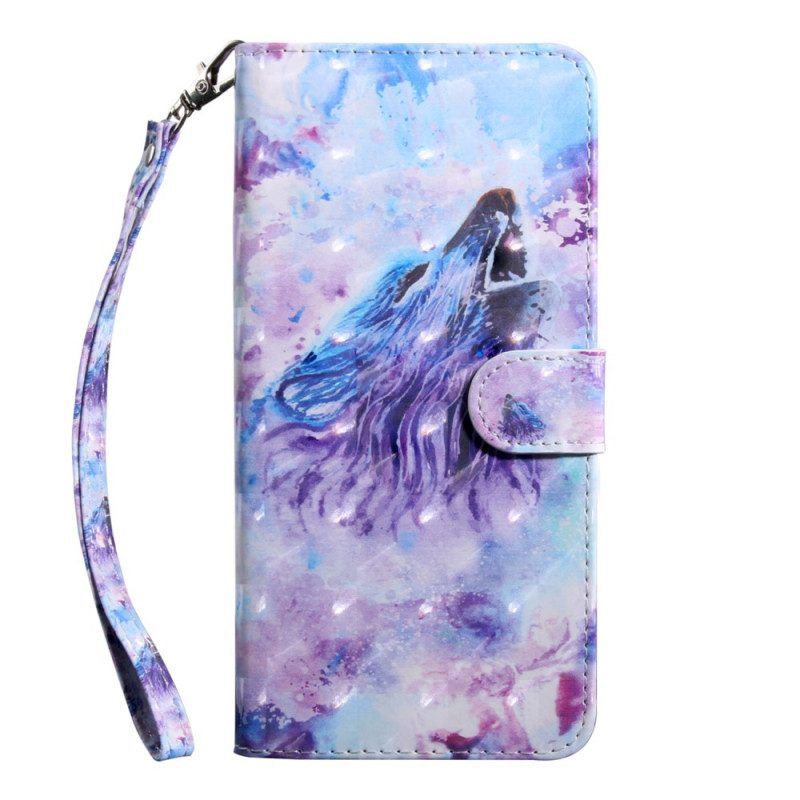 Flip Case Für Xiaomi Redmi Note 11 Pro Plus 5G Aquarell-wolf