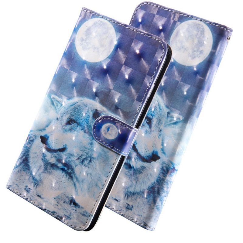 Flip Case Für Xiaomi Redmi Note 11 Pro Plus 5G Aquarell-wolf
