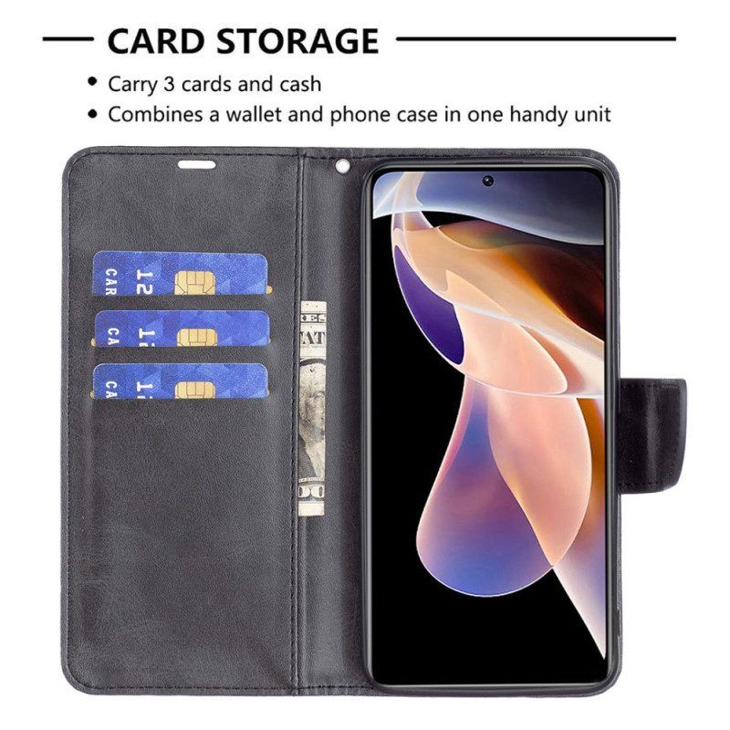 Flip Case Für Xiaomi Redmi Note 11 Pro Plus 5G Glatter. Schräger Verschluss