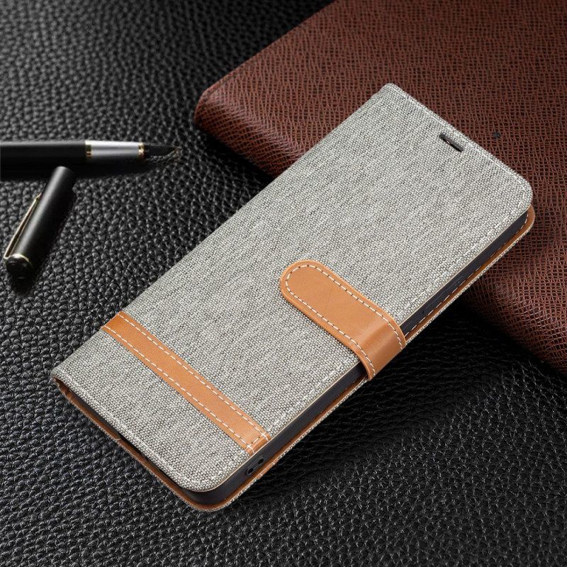 Flip Case Für Xiaomi Redmi Note 11 Pro Plus 5G Mit Kordel Armband In Stoff- Und Lederoptik