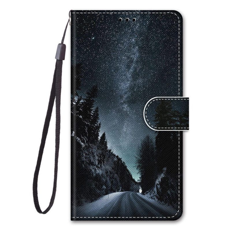 Flip Case Für Xiaomi Redmi Note 11 Pro Plus 5G Mit Kordel Lanyard-landschaft