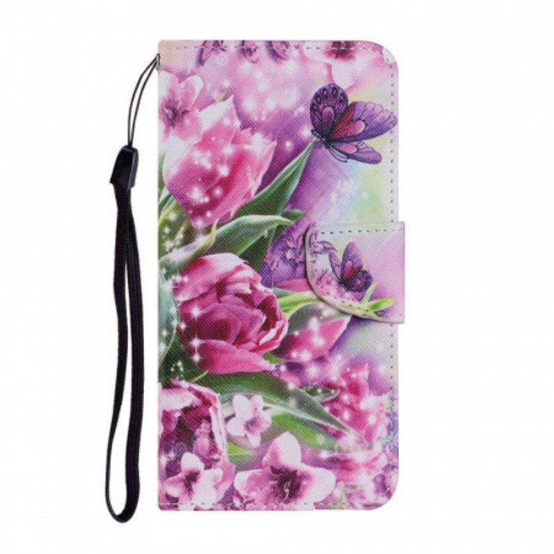 Flip Case Für Xiaomi Redmi Note 11 Pro Plus 5G Schmetterlinge Und Tulpen