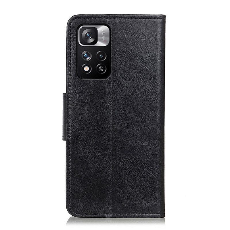 Flip Case Für Xiaomi Redmi Note 11 Pro Plus 5G Wendeverschluss Aus Spaltleder