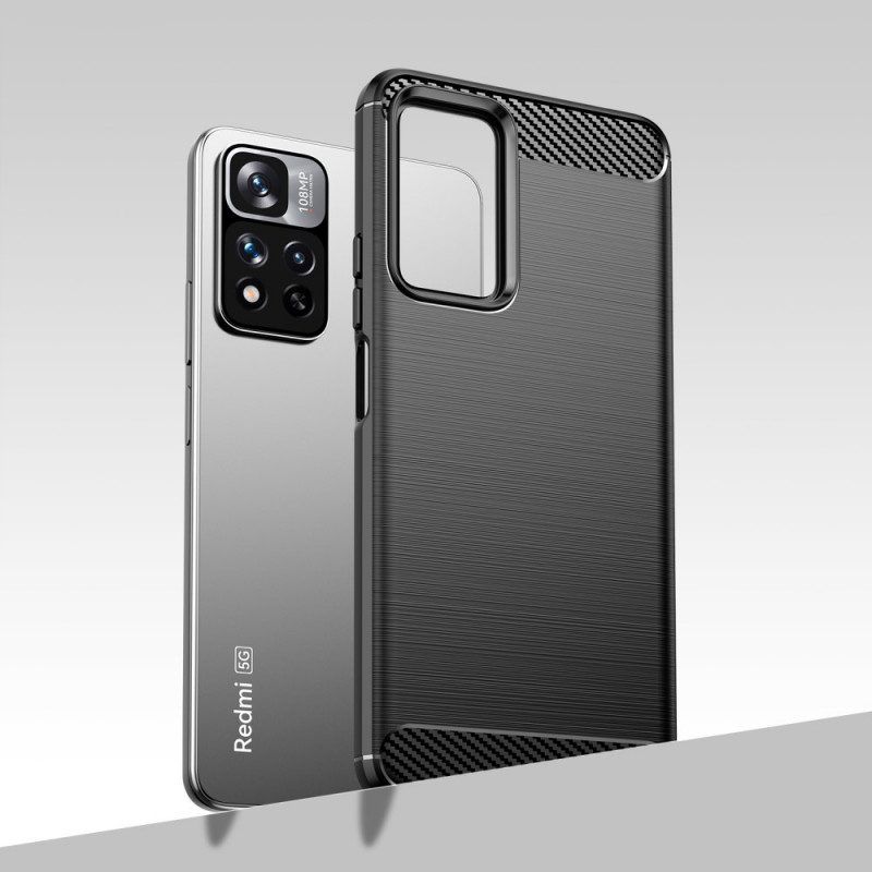 Handyhülle Für Xiaomi Redmi Note 11 Pro Plus 5G Gebürstete Kohlefaser