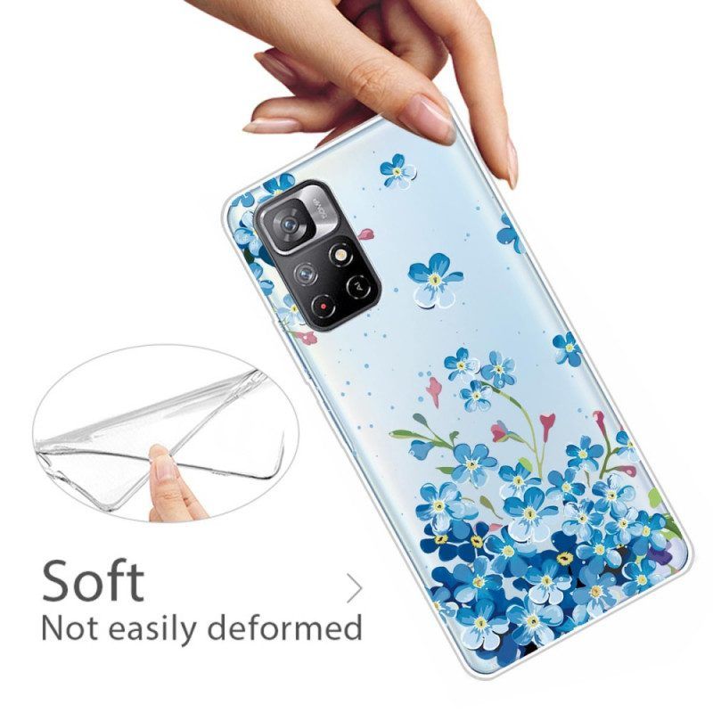 Handyhülle Für Xiaomi Redmi Note 11 Pro Plus 5G Strauß Blauer Blumen