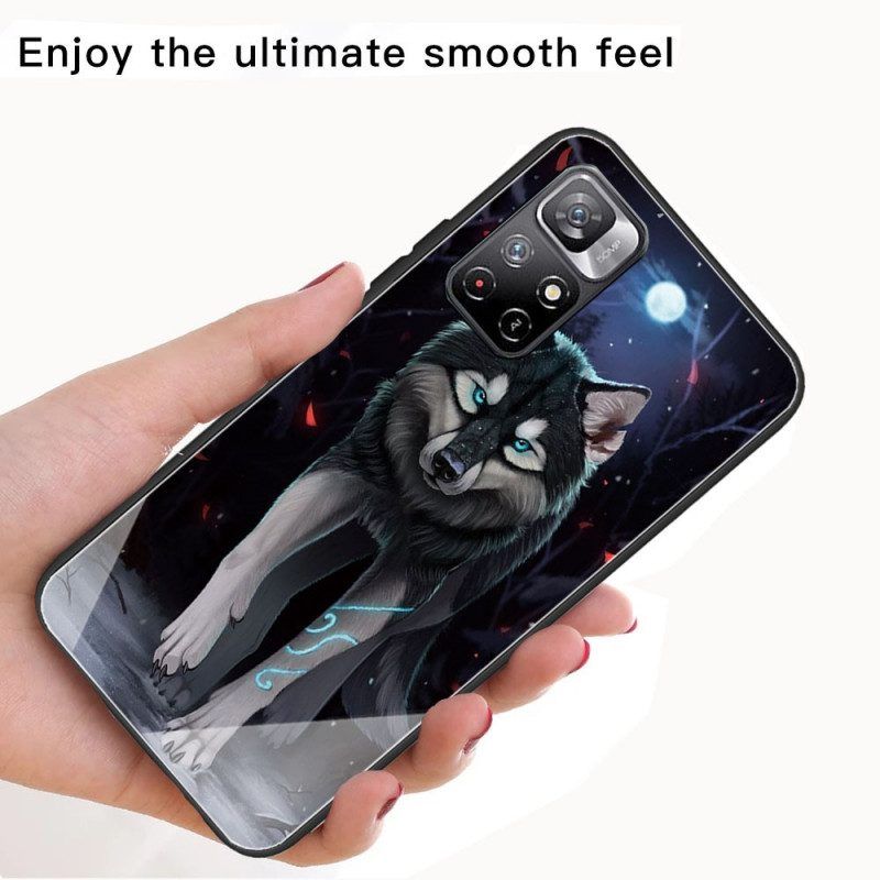 Handyhülle Für Xiaomi Redmi Note 11 Pro Plus 5G Wolf-gehärtetes Glas