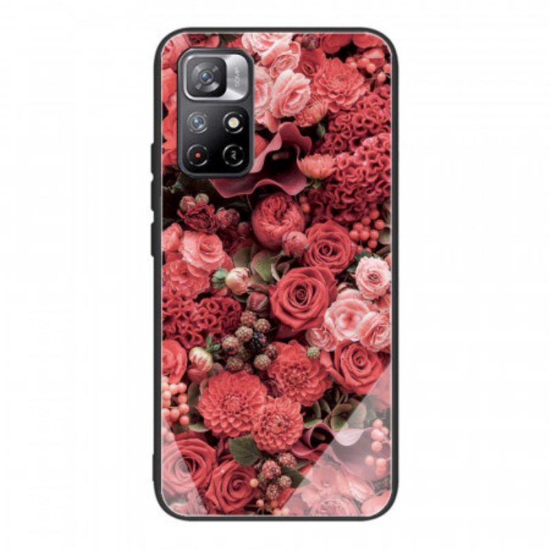 Hülle Für Xiaomi Redmi Note 11 Pro Plus 5G Rosenblüten Aus Gehärtetem Glas