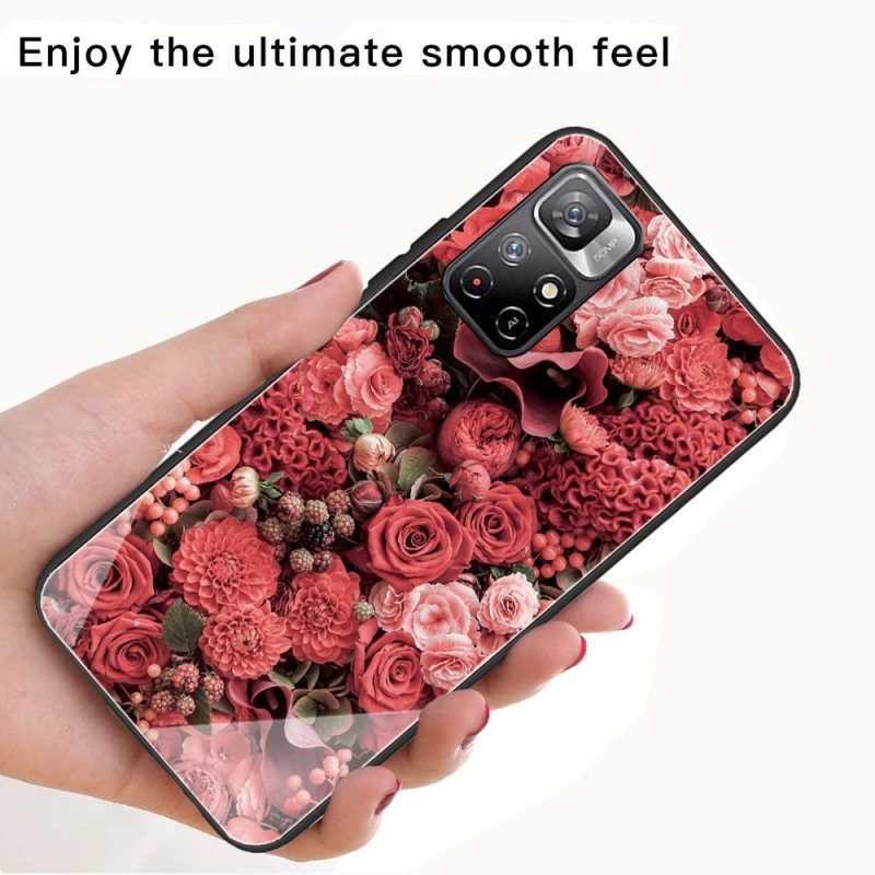 Hülle Für Xiaomi Redmi Note 11 Pro Plus 5G Rosenblüten Aus Gehärtetem Glas