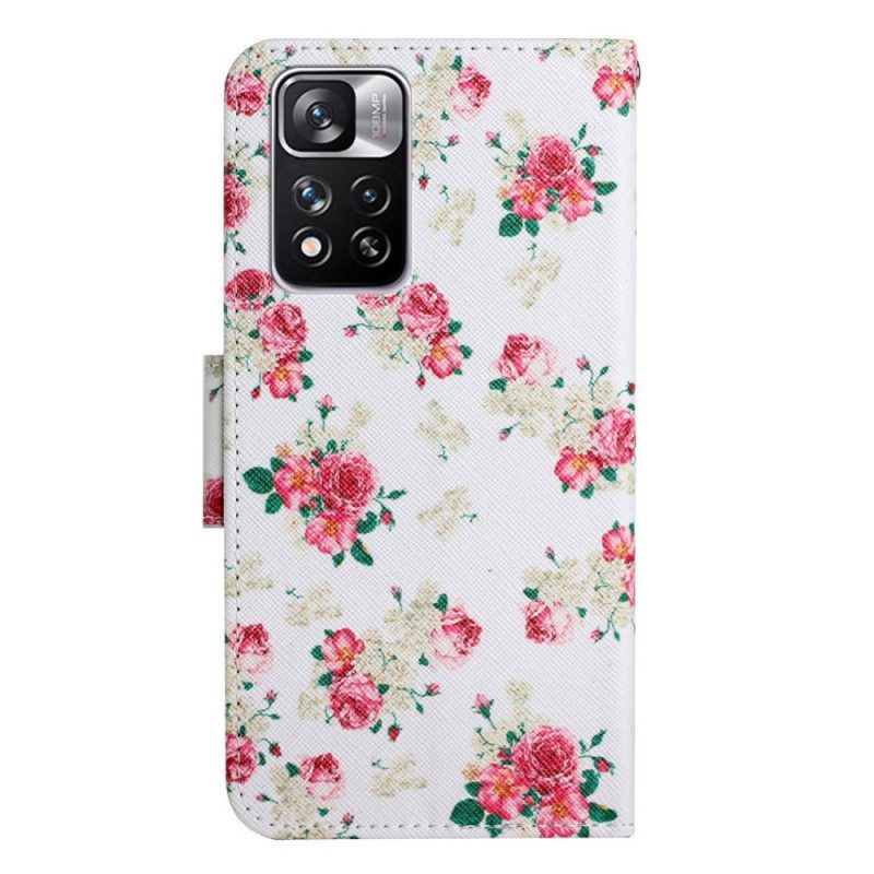 Lederhüllen Für Xiaomi Redmi Note 11 Pro Plus 5G Liberty Royal Blumen