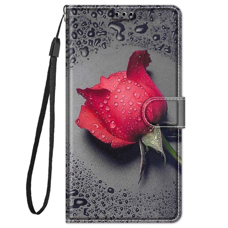 Lederhüllen Für Xiaomi Redmi Note 11 Pro Plus 5G Rosen Mit Schlüsselband
