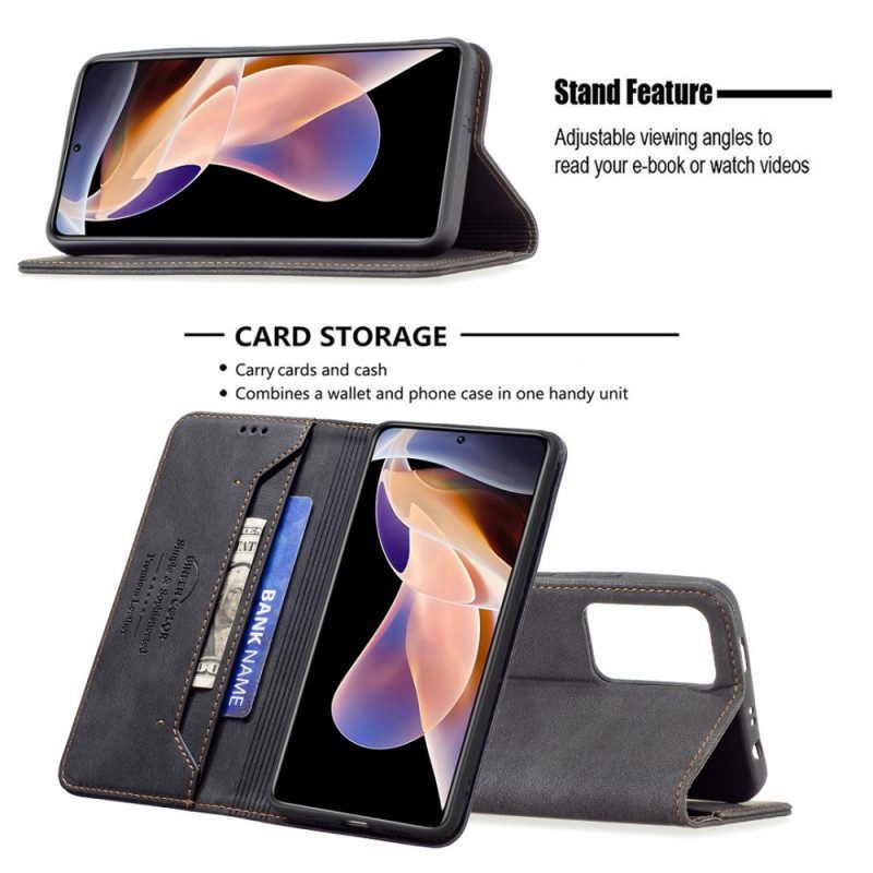 Schutzhülle Für Xiaomi Redmi Note 11 Pro Plus 5G Flip Case Binfen Color Rfid-nähen