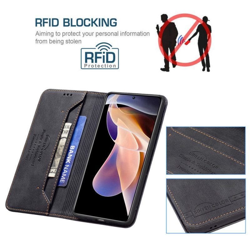 Schutzhülle Für Xiaomi Redmi Note 11 Pro Plus 5G Flip Case Binfen Color Rfid-nähen