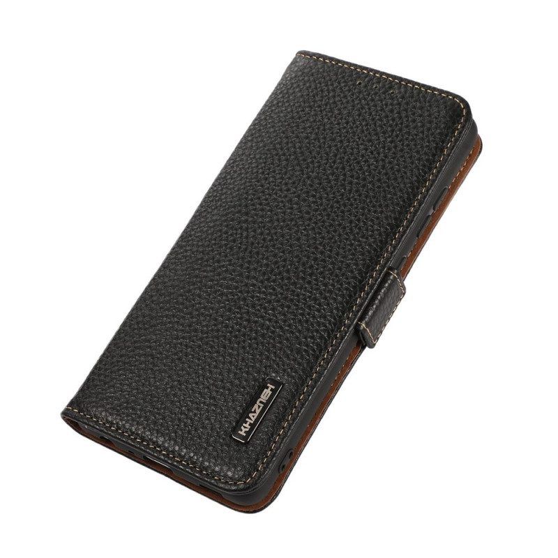 Flip Case Für Poco F4 Lychee-leder Khazneh Rfid