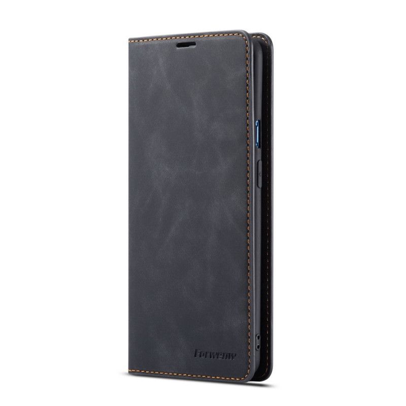 Flip Case OnePlus 7 Pro Schwarz Forwenw Ledereffekt