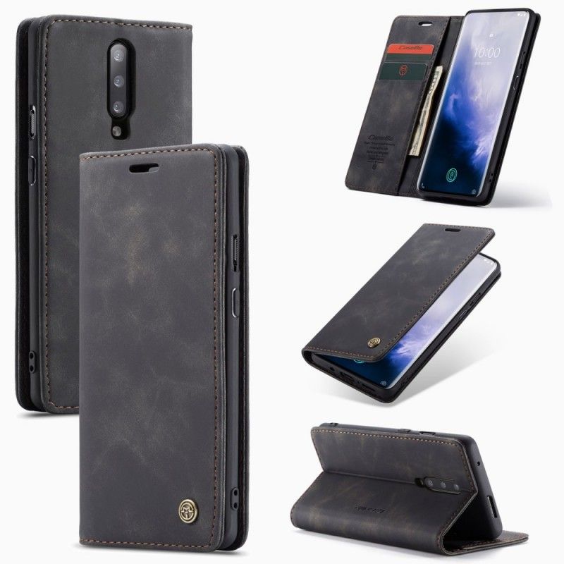 Flip Case OnePlus 7 Pro Schwarz Ledertasche