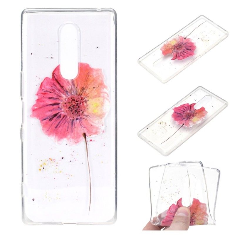 Hülle OnePlus 7 Pro Handyhülle Transparente Aquarellmohnblume