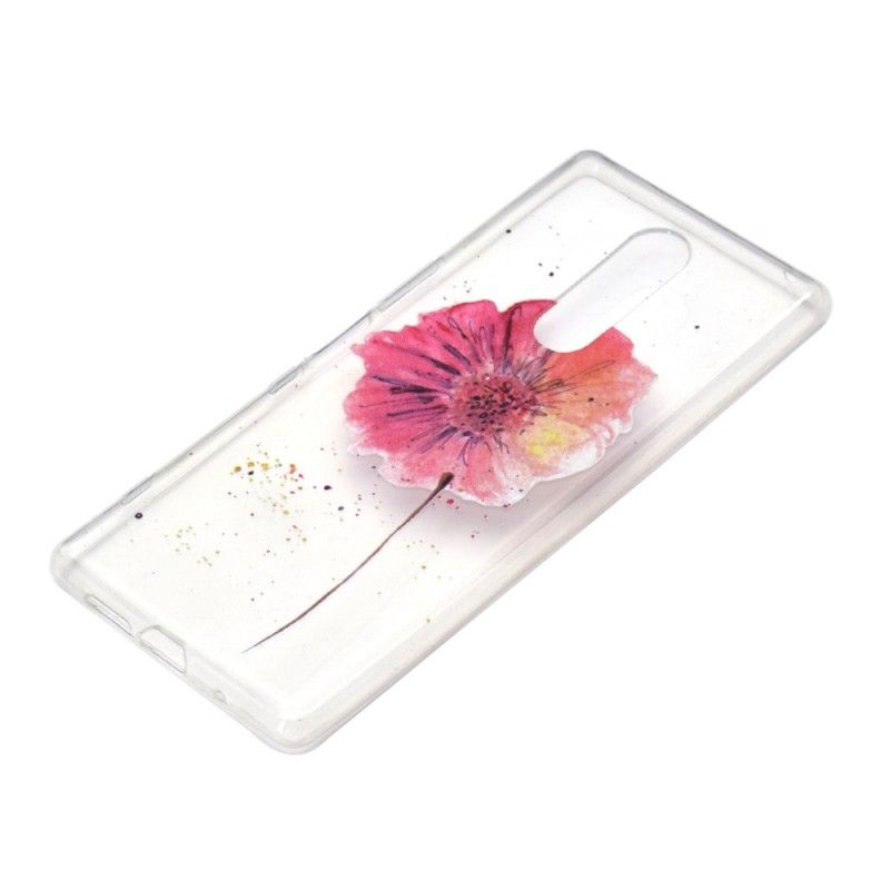 Hülle OnePlus 7 Pro Handyhülle Transparente Aquarellmohnblume