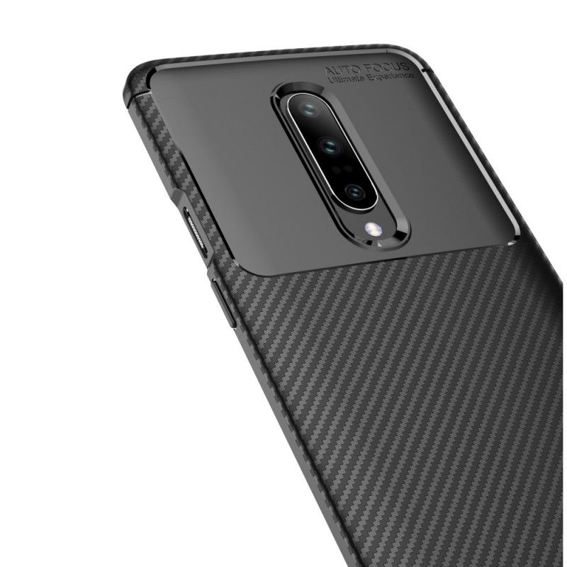 Hülle OnePlus 7 Pro Schwarz Flexible Kohlefasertextur