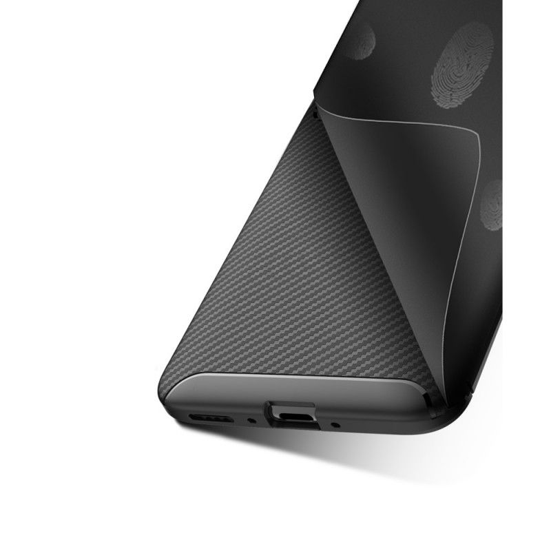 Hülle OnePlus 7 Pro Schwarz Flexible Kohlefasertextur
