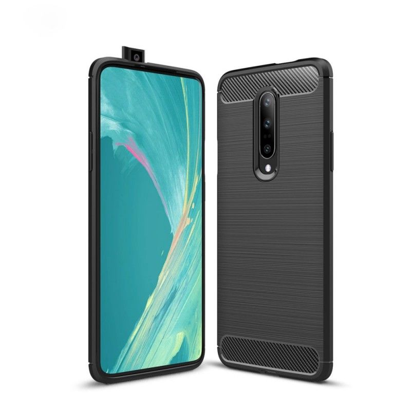 Hülle OnePlus 7 Pro Schwarz Gebürstete Kohlefaser