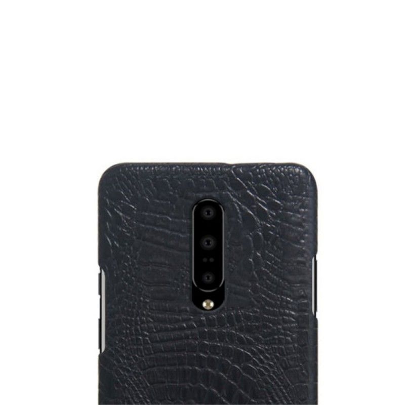 Hülle OnePlus 7 Pro Schwarz Krokodilhauteffekt