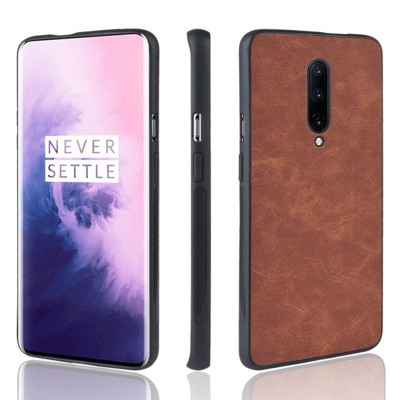 Hülle OnePlus 7 Pro Schwarz Ledereffekt Im Vintage-Look