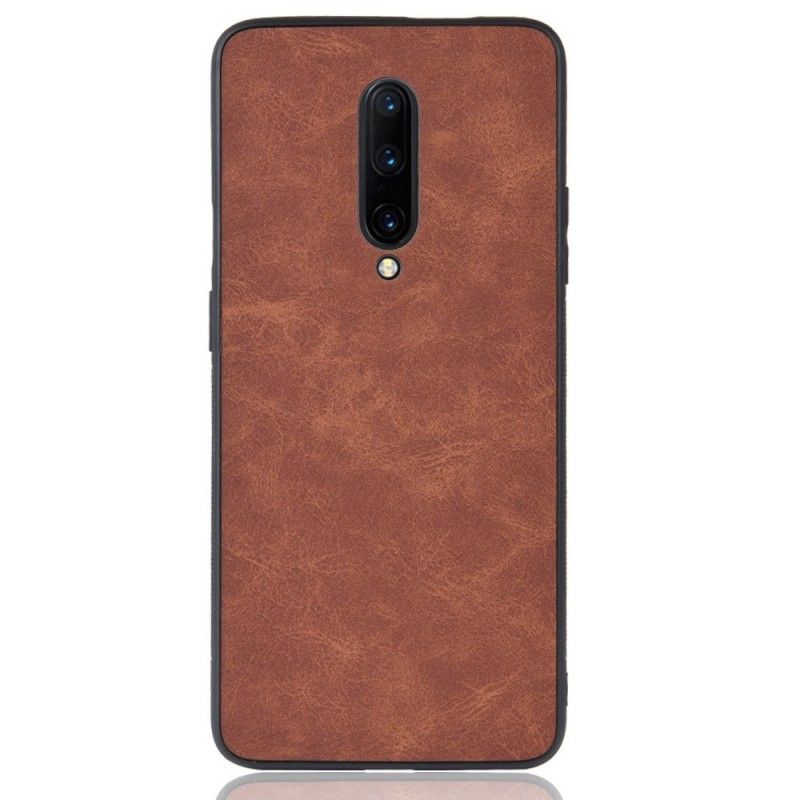 Hülle OnePlus 7 Pro Schwarz Ledereffekt Im Vintage-Look