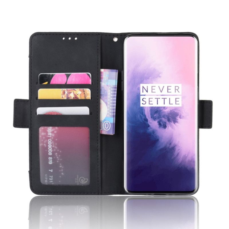 Lederhüllen OnePlus 7 Pro Schwarz Erstklassige Mehrfachkarte