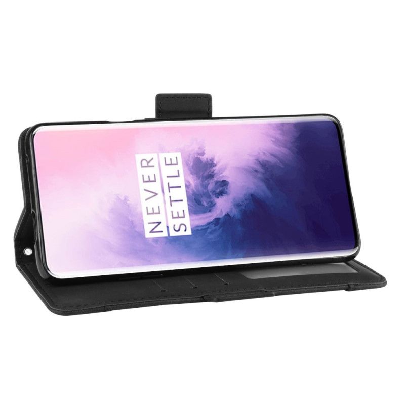 Lederhüllen OnePlus 7 Pro Schwarz Erstklassige Mehrfachkarte