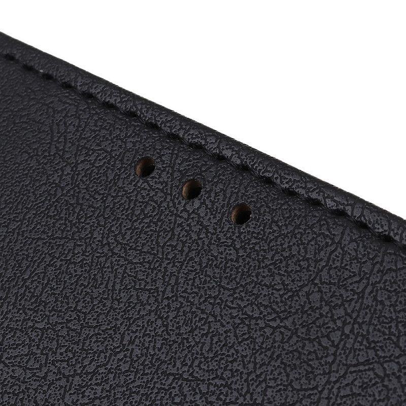 Lederhüllen Honor 10X Lite Schwarz Handyhülle Einfacher Glänzender Ledereffekt