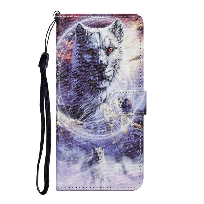 Lederhüllen Honor 10X Lite Wolf Im Winter Mit Tanga