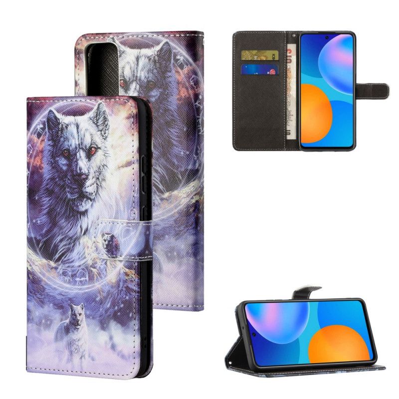 Lederhüllen Honor 10X Lite Wolf Im Winter Mit Tanga