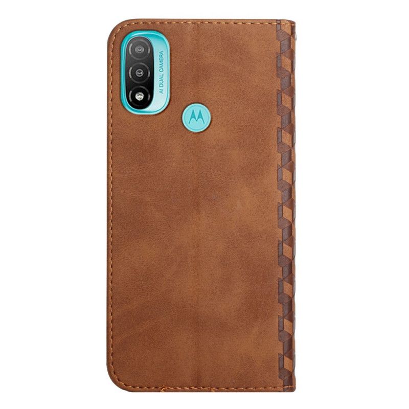 Flip Case Für Moto E20 / E30 / E40 Geo-leder-effekt