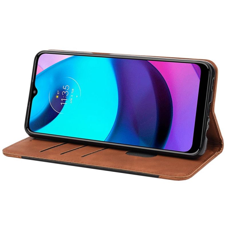 Flip Case Moto E20 / E30 / E40 Bicolor Business Lederoptik