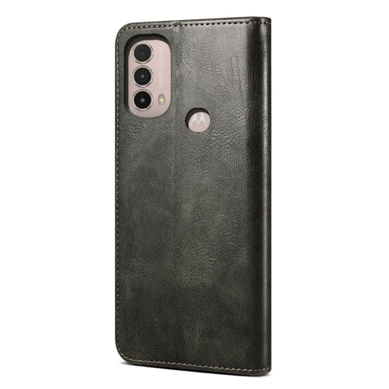 Flip Case Moto E20 / E30 / E40 Gewachstes Kunstleder