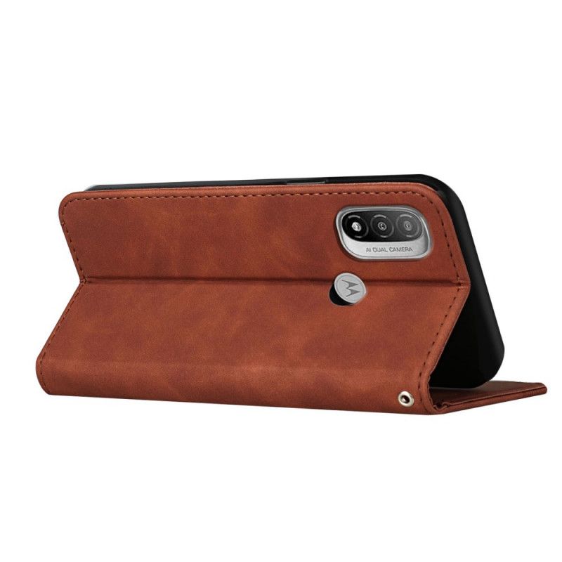 Flip Case Moto E20 / E30 / E40 Handyhülle Style Leder S-design