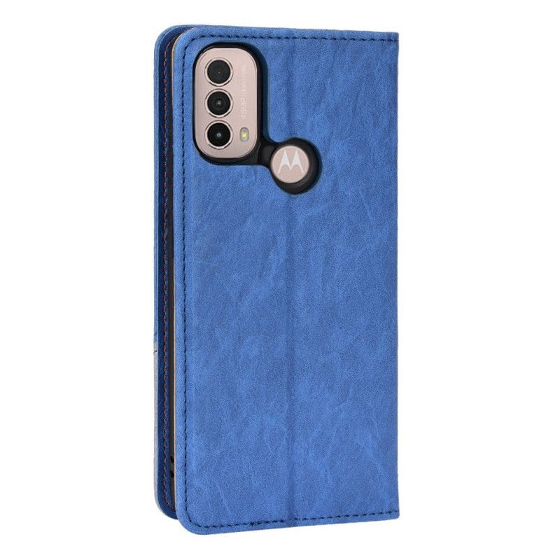 Flip Case Moto E20 / E30 / E40 Kunstleder Zweifarbig Schräg