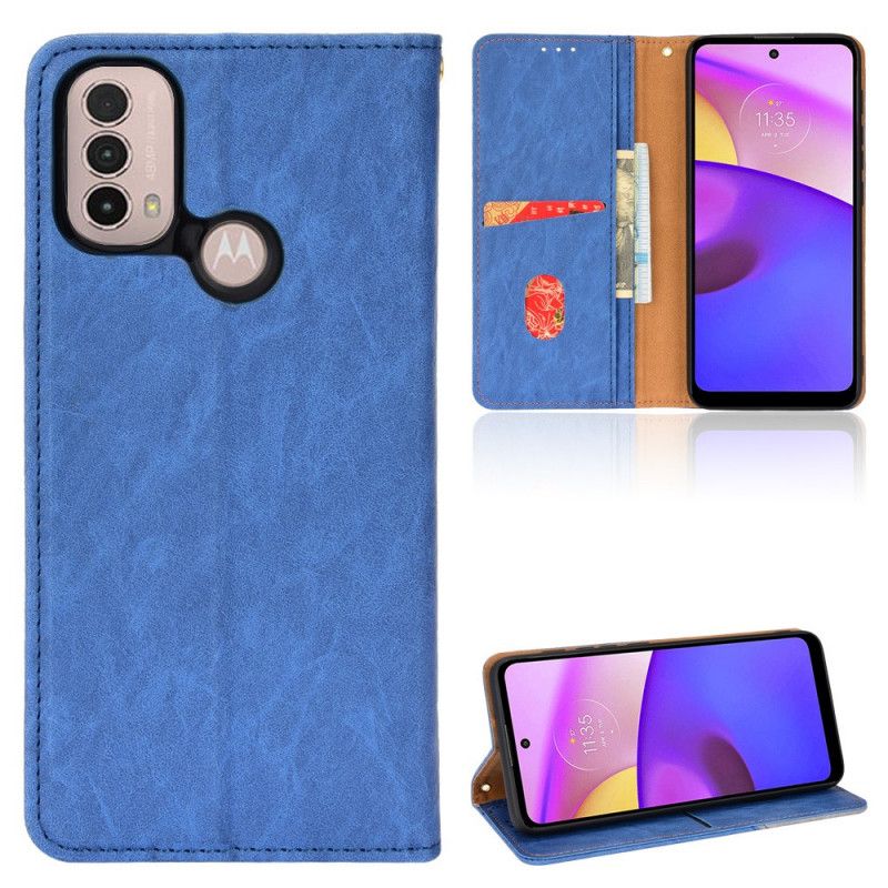 Flip Case Moto E20 / E30 / E40 Kunstleder Zweifarbig Schräg