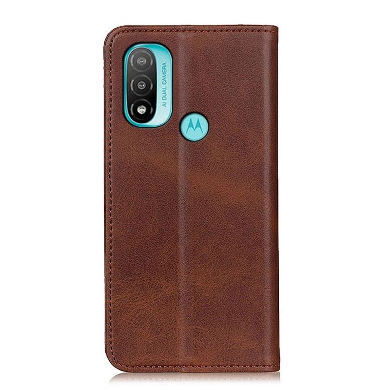 Flip Case Moto E20 / E30 / E40 Spaltleder Eleganz