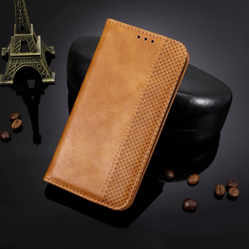 Flip Case Moto E20 / E30 / E40 Stilisierter Vintage-ledereffekt