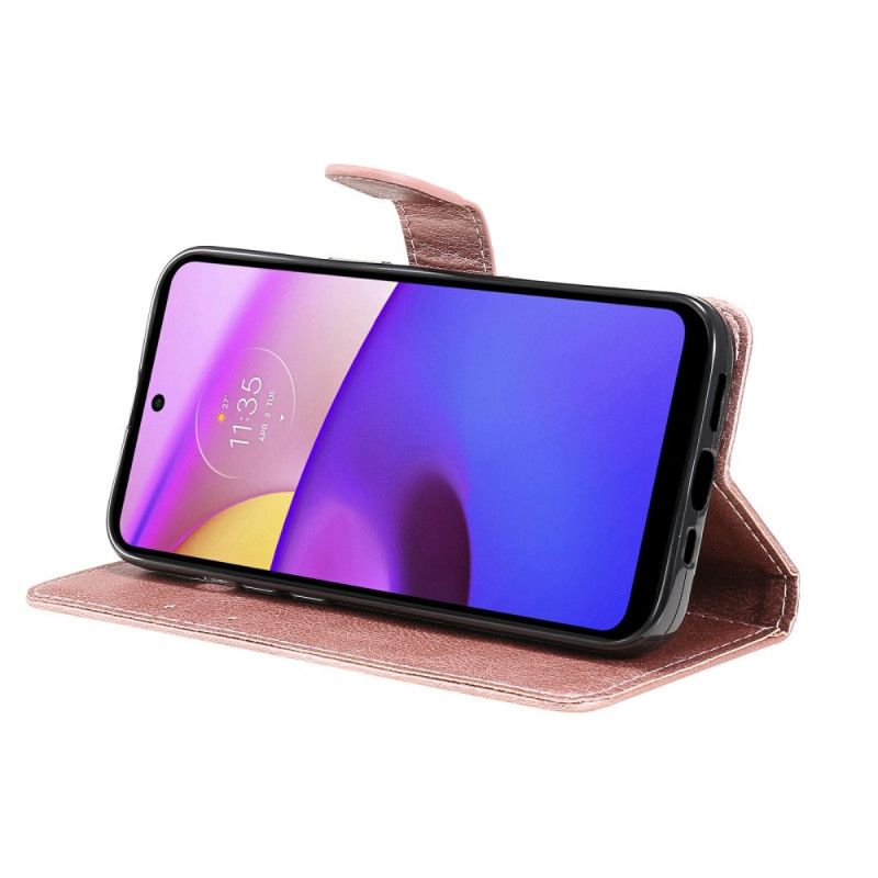 Lederhüllen Für Moto E20 / E30 / E40 Armband In Lederoptik