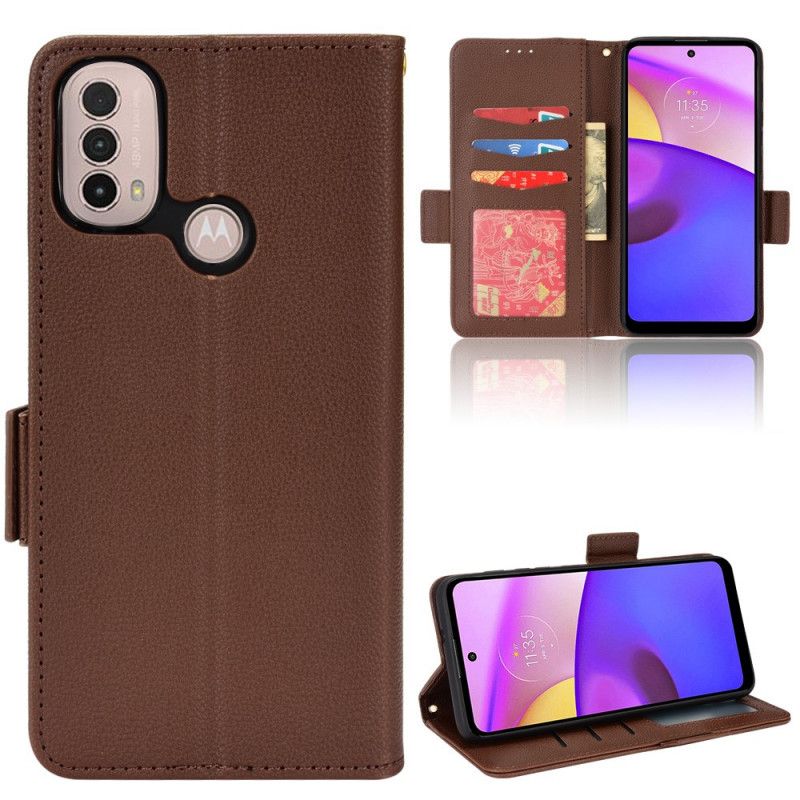 Lederhüllen Für Moto E20 / E30 / E40 Flap Double Neue Farben