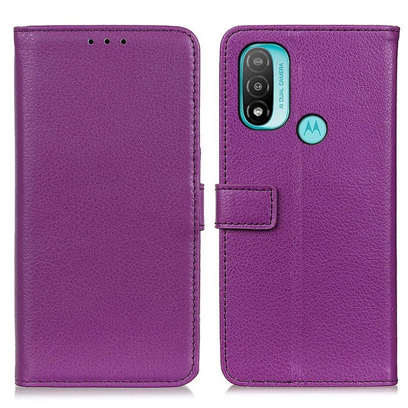 Lederhüllen Für Moto E20 / E30 / E40 Litschi-textur
