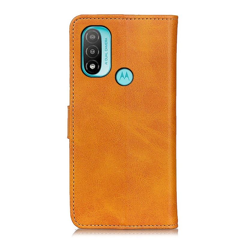 Lederhüllen Für Moto E20 / E30 / E40 Retro-ledereffekt Matt