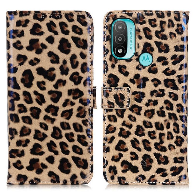 Lederhüllen Moto E20 / E30 / E40 Einfacher Leopard