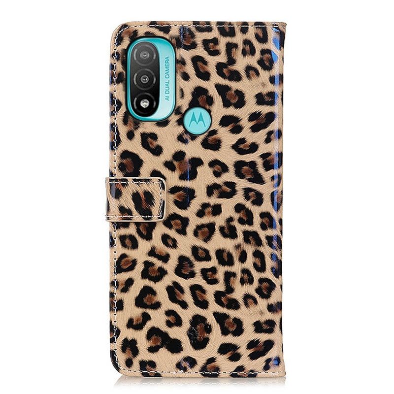 Lederhüllen Moto E20 / E30 / E40 Einfacher Leopard