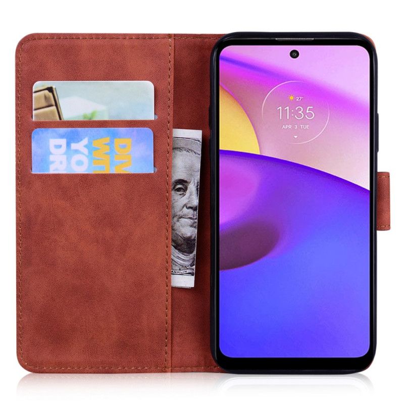 Lederhüllen Moto E20 / E30 / E40 Handyhülle Einfarbiger Ledereffekt