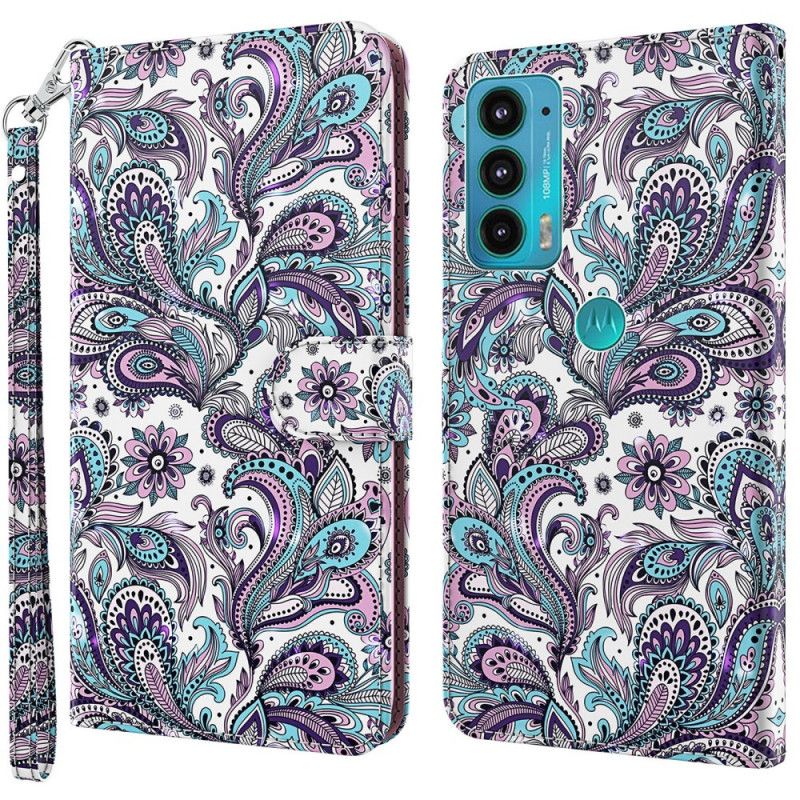 Lederhüllen Moto E20 / E30 / E40 Paisley-muster