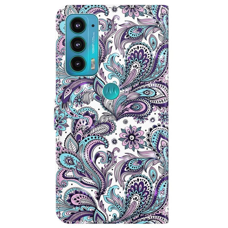 Lederhüllen Moto E20 / E30 / E40 Paisley-muster