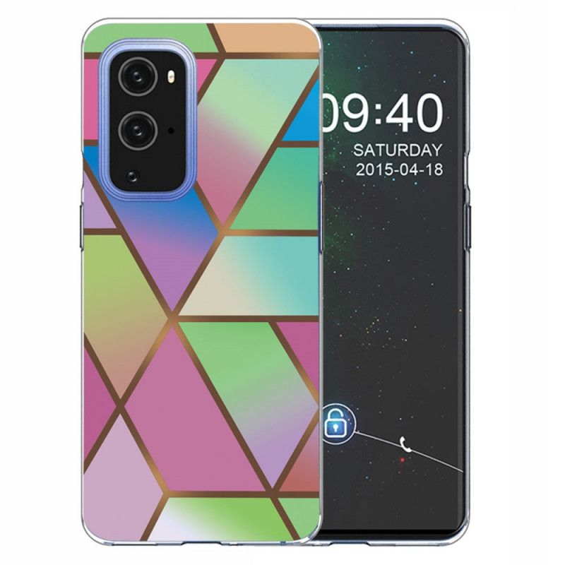 Hülle Für OnePlus 9 Pro Schwarz Geometrischer Marmor